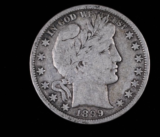 1899 BARBER SILVER HALF DOLLAR COIN