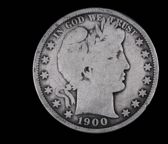 1900 BARBER SILVER HALF DOLLAR COIN