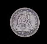 1853 ARROWS SEATED LIBERTY SILVER QUARTER DOLLAR COIN