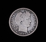1897 BARBER SILVER QUARTER DOLLAR COIN