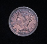 1845 US LARGE COPPER CENT COIN