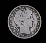 1912 D BARBER SILVER HALF DOLLAR COIN