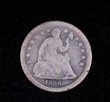 1856 SEATED LIBERTY SILVER HALF DIME COIN
