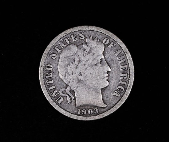 1903 O BARBER SILVER DIME COIN