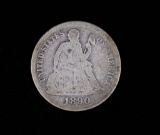 1890 SEATED SILVER DIME COIN