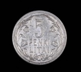 1925 LITHUANIA 5 LITAI SILVER COIN .217 ASW