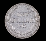 1961 LIBERIA 1 DOLLAR SILVER COIN .6001 ASW