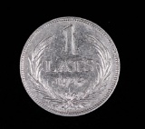 1924 LATVIA 1 LATS SILVER COIN .1342 ASW