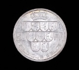 1939 BELGIUM 50 FRANCS SILVER COIN .5369 ASW