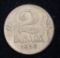 1938 YUGOSLAVIA 2 DINARA COIN