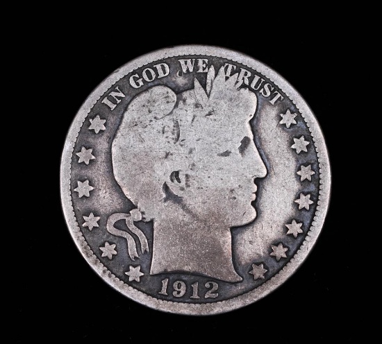 1912 BARBER SILVER HALF DOLLAR COIN
