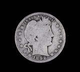 1892 O BARBER SILVER QUARTER DOLLAR COIN