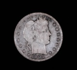 1901 BARBER SILVER QUARTER DOLLAR COIN