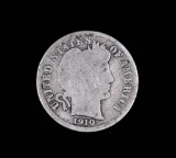 1910 BARBER SILVER DIME COIN