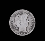 1914 BARBER SILVER DIME COIN