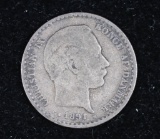 1891 DENMARK 10 ORE SILVER COIN .0186 ASW