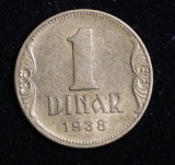 1938 YUGOSLAVIA 1 DINAR...COIN