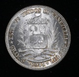 1945 VENEZUELA BOLIVAR SILVER COIN .1342 ASW