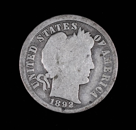 1892 BARBER SILVER DIME COIN