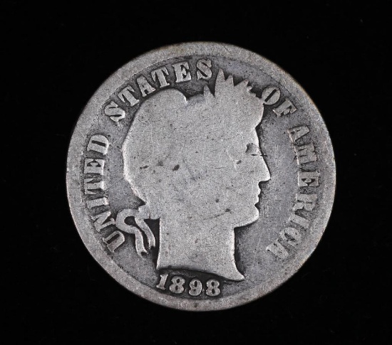 1898 BARBER SILVER DIME COIN
