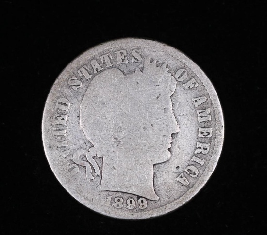 1899 S BARBER SILVER DIME COIN