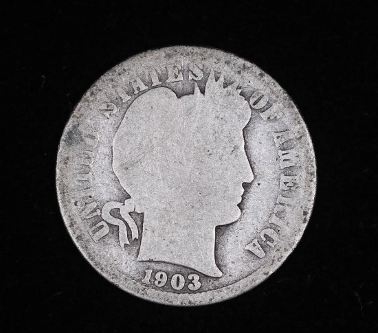 1903 O BARBER SILVER DIME COIN