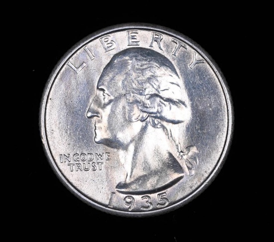1935 WASHINGTON SILVER QUARTER DOLLAR COIN GEM BU UNC MS+++