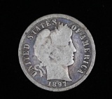 1897 BARBER SILVER DIME COIN