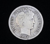 1902 O BARBER SILVER DIME COIN