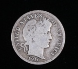 1910 D BARBER SILVER DIME COIN