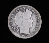 1910 S BARBER SILVER DIME COIN