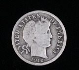 1916 S BARBER SILVER DIME COIN