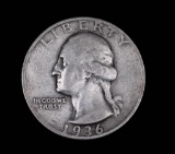 1936 D WASHINGTON SILVER QUARTER DOLLAR COIN