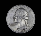 1942 S WASHINGTON SILVER QUARTER DOLLAR COIN