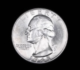 1945 WASHINGTON SILVER QUARTER DOLLAR COIN GEM BU UNC MS+++