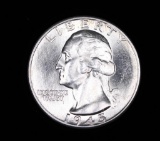 1945 D WASHINGTON SILVER QUARTER DOLLAR COIN GEM BU UNC MS+++