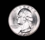 1948 D WASHINGTON SILVER QUARTER DOLLAR COIN GEM BU UNC MS+++