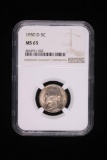 1950 D JEFFERSON NICKEL US COIN NGC MS65