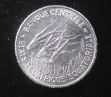 1966 EQUATORIAL AFRICAN STATES 100 FRANC NICKEL COIN