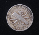 1883 MEXICO SECOND REPUBLIC 2 CENTAVOS COIN