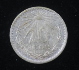 1928 MEXICO ESTADOS UNIDOS MEXICANOS 10 CENTAVOS SILVER COIN .0384 ASW