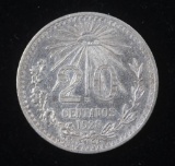 1928 MEXICO ESTADOS UNIDOS MEXICANOS 20 CENTAVOS SILVER COIN .0772 ASW
