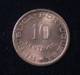1962 SAINT THOMAS & PRINCE ISLANDS 10 CENTAVOS BRONZE COIN