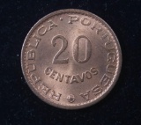 1962 SAINT THOMAS & PRINCE ISLANDS 20 CENTAVOS BRONZE COIN