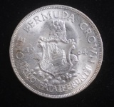 1964 BERMUDA CROWN SILVER COIN .3636 ASW