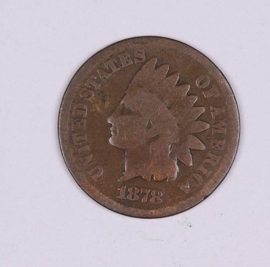 1878 INDIAN HEAD US CENT PENNY COIN