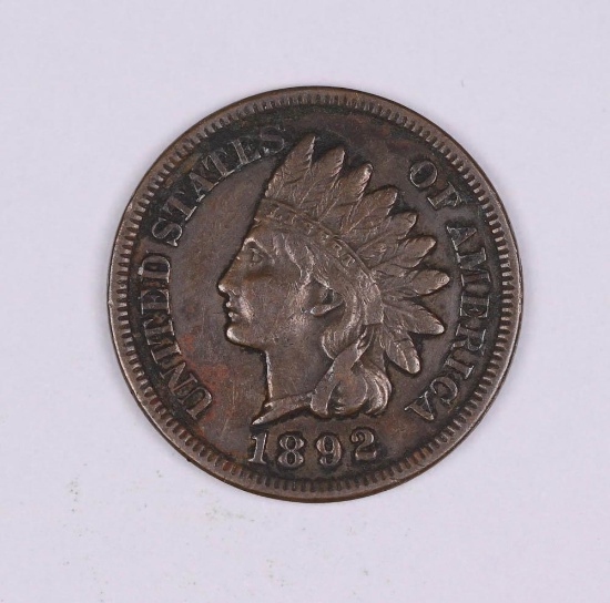 1892 INDIAN HEAD US CENT PENNY COIN