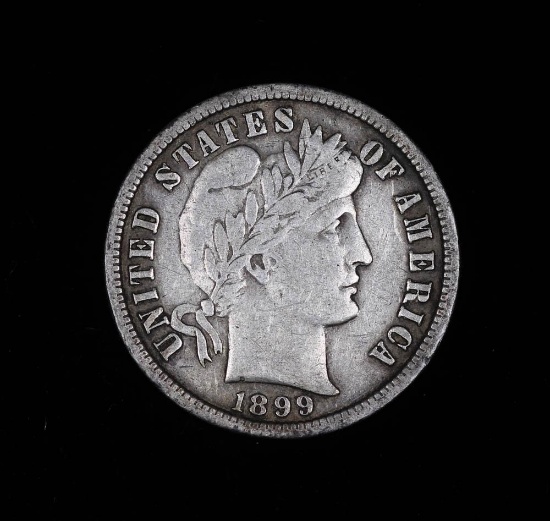 1899 S BARBER SILVER DIME COIN