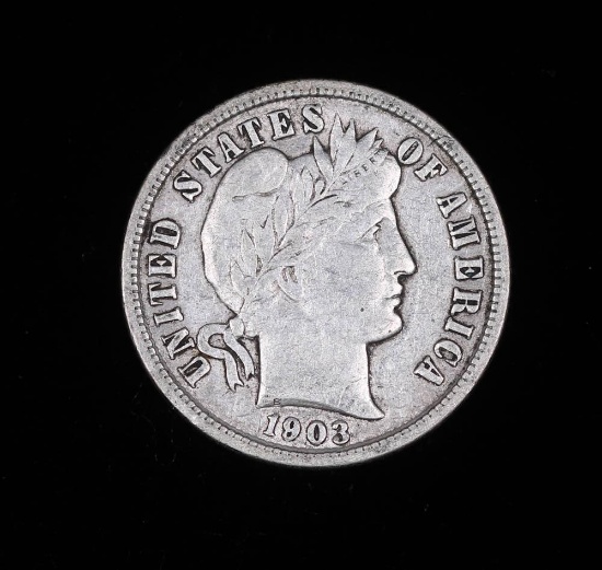 1903 BARBER SILVER DIME COIN