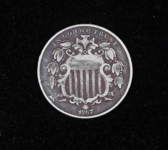 1867 SHIELD NICKEL COIN